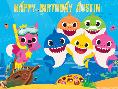 Baby Shark Edible Icing Sheet Cake Decor Topper - BSK1