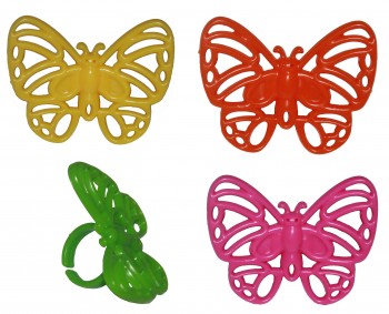 24 Bright Butterfly Cupcake Rings