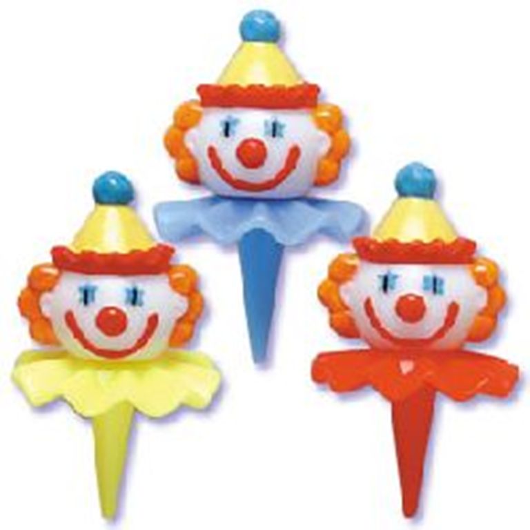 12 Silly Clown Cupcake Picks