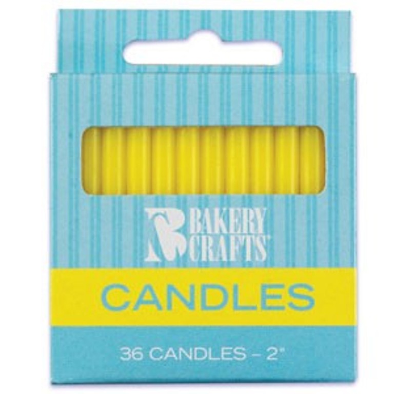 Solid Yellow Plain Skinny Candles