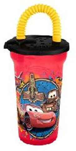 Disney Cars Lightning McQueen and Mater Fun Sip Tumbler Cup with Lid and Straw by Zak Designs