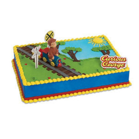 Curious George Train Cake Decor Topper