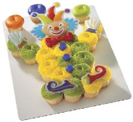 Silly Clown Cupcake Pop Top Cake Topper Decor Set
