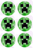Minecraft Creeper Face Edible Icing Sheet Cake Decor Topper