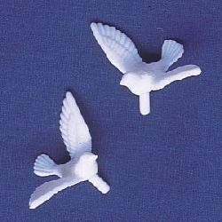 35 White Dove Cupcake Toppers