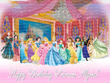 Disney Princess Royal Ball Edible Icing Sheet Cake Decor Topper featuring all the Disney Princesses