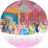 Disney Princess Royal Ball Edible Icing Sheet Cake Decor Topper featuring all the Disney Princesses