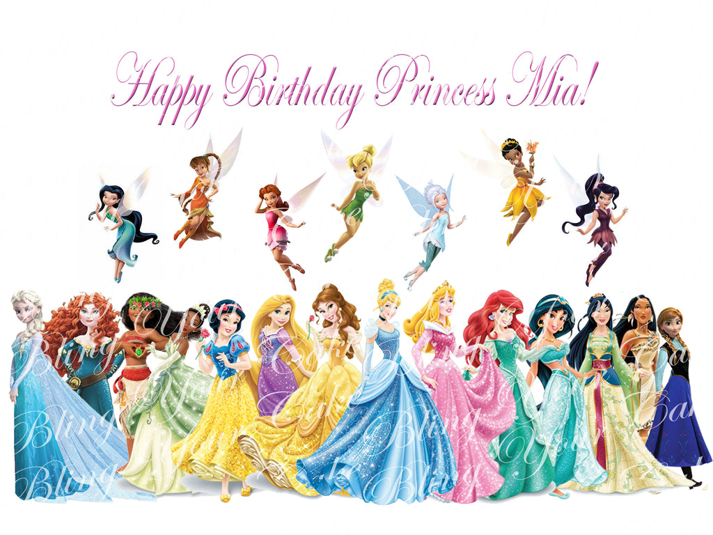 Disney Princess & Fairies Edible Icing Sheet Cake Decor Topper - DP6PF