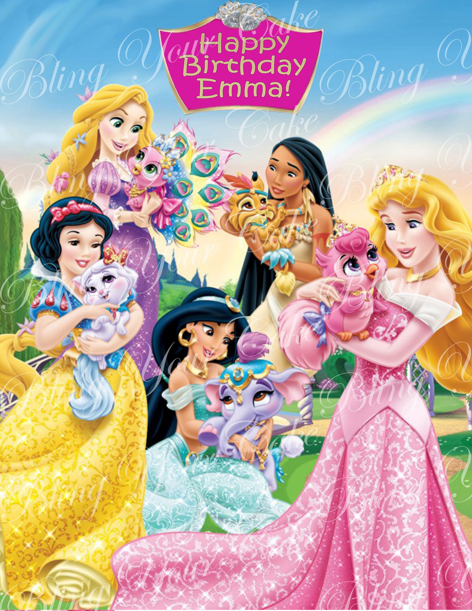 Disney Princess Sheet Cake SC 020 Three Disney Princess