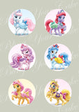Disney Princess Palace Pets Set of 6 Ponies Edible Icing Cupcake or Cookie Decor Toppers - DPP5
