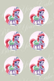 Disney Princess Palace Pets Ariel's Pony Seashell Edible Icing Cupcake or Cookie Decor Toppers
