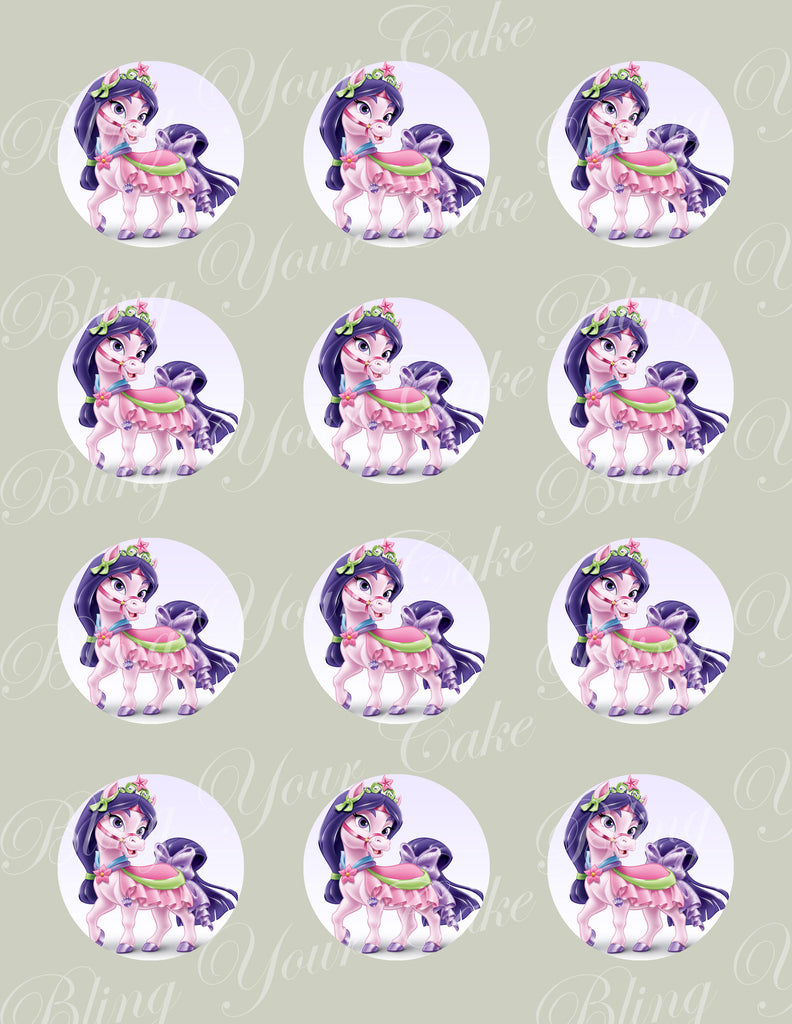 Disney Princess Palace Pets Mulan's Pony Lychee Edible Icing Cupcake or Cookie Decor Toppers