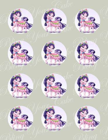 Disney Princess Palace Pets Mulan's Pony Lychee Edible Icing Cupcake or Cookie Decor Toppers