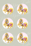Disney Princess Palace Pets Rapunzel's Pony Blondie Edible Icing Cupcake or Cookie Decor Toppers