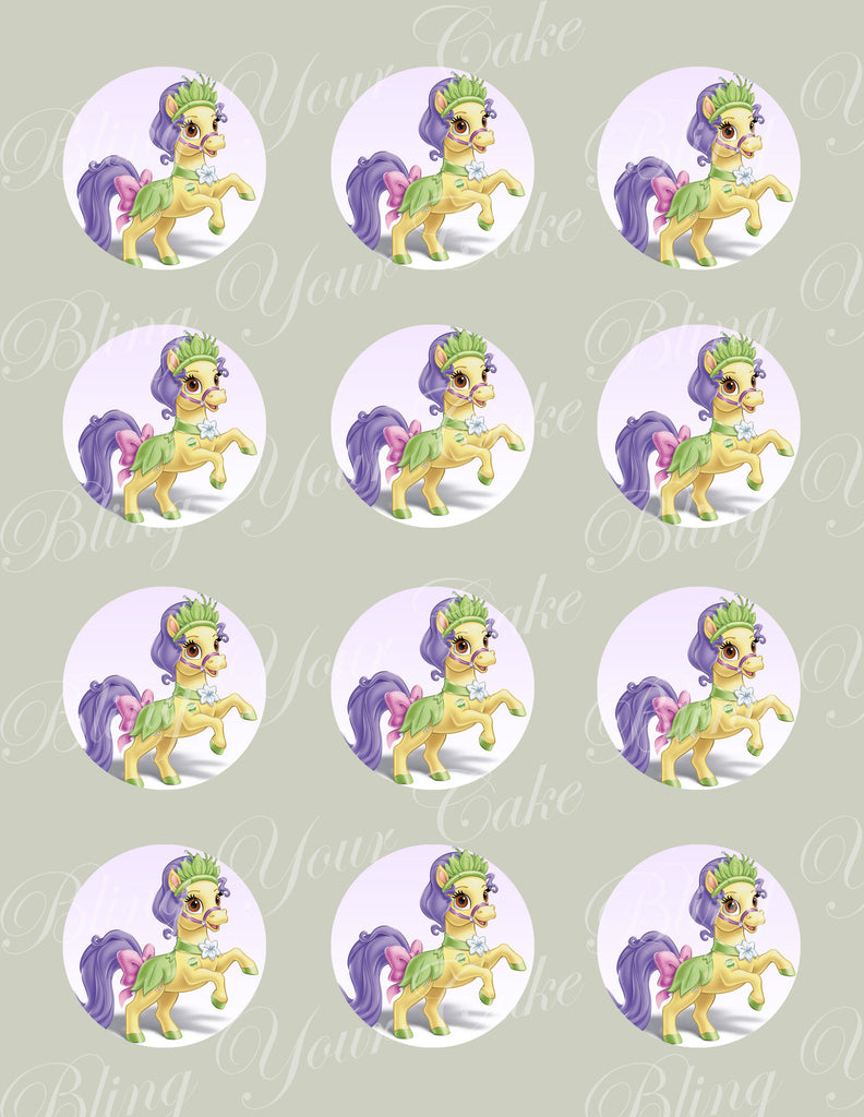 Disney Princess Palace Pets Tiana's Pony Bayou Edible Icing Cupcake or Cookie Decor Toppers