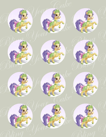 Disney Princess Palace Pets Tiana's Pony Bayou Edible Icing Cupcake or Cookie Decor Toppers