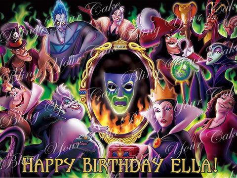 Disney Villainouss Edible Icing Sheet Cake Decor Topper