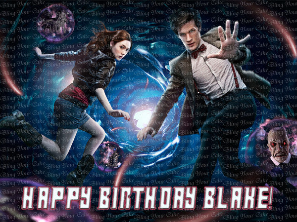 Doctor Who Edible Icing Sheet Cake Decor Topper