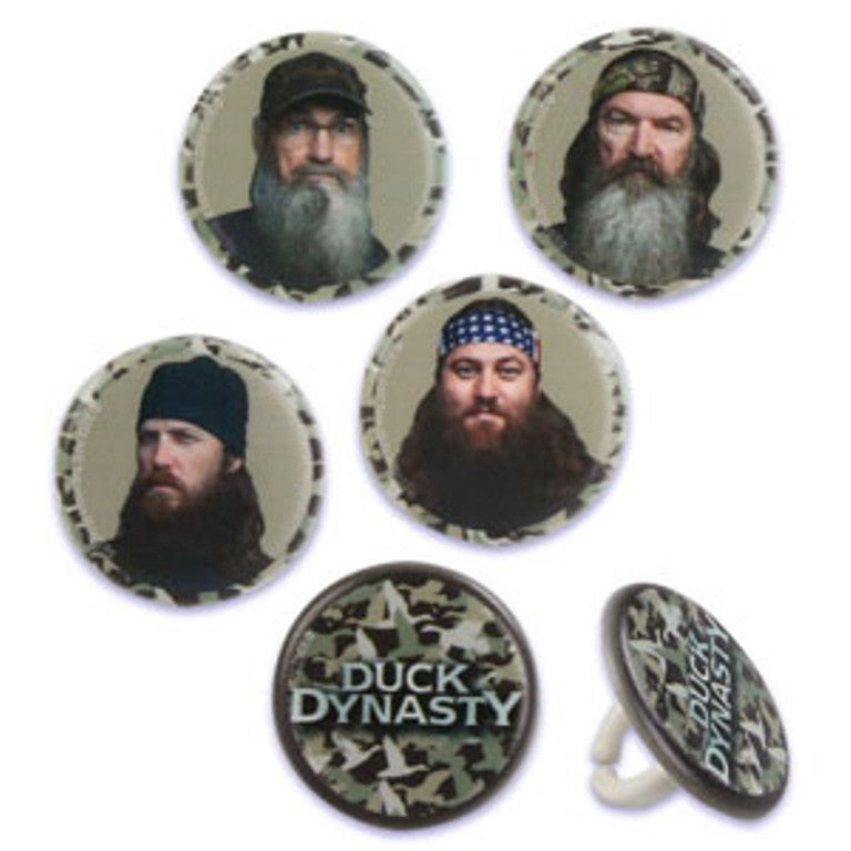 24 Duck Dynasty Cupcake Topper Rings
