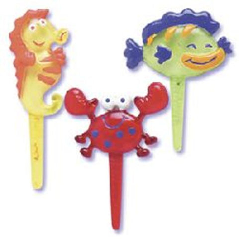 12 Sea (Ocean) Creatures Puffy Cupcake Picks