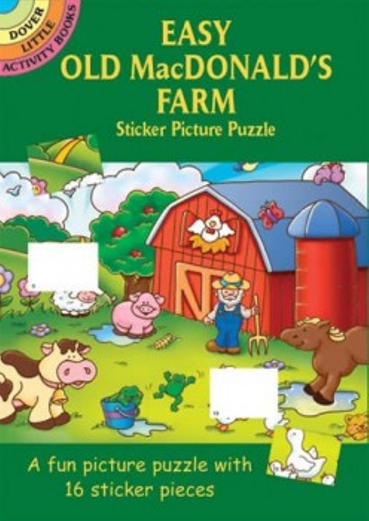 Easy Old MacDonald's Farm Sticker Picture Puzzle Little Activity Book