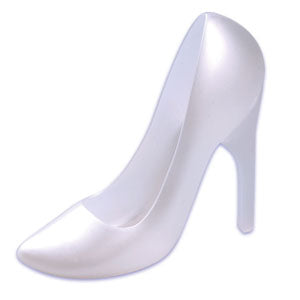 White Pearlized Stilletto Shoe Cake Decor Topper