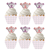 24 Princess Crown Cupcake Picks
