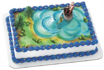Fisherman with Action Fish Cake Decorating Topper
