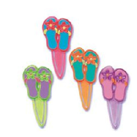 12 Flip Flop Bookmark Jewel Cupcake Picks