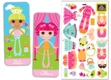 Lalaloopsy Pix E. Fluttlers & Tippy Tumbelina Magnetic Paper Dolls Mini Fun Tin Set 6