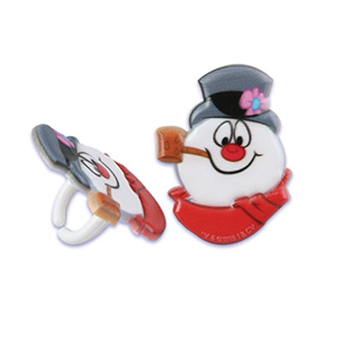 24 Frosty the Snowman Cupcake Topper Rings