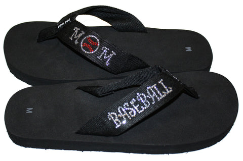 Baseball Mom Bling Flip Flops