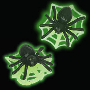 24 Glow in the Dark Web & Spider Cupcake Rings