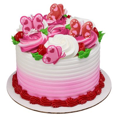 24 Heart Butterfly Cupcake Topper Rings