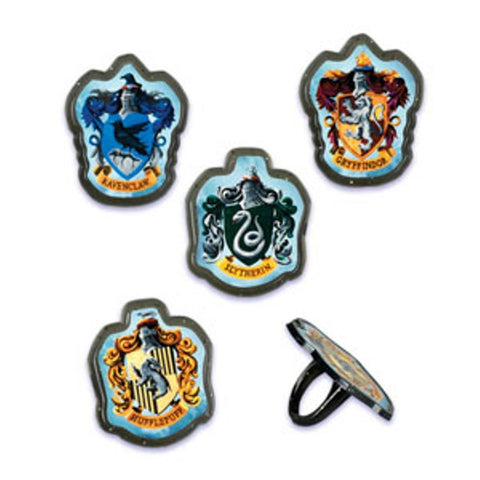 20 Harry Potter Hogwarts Houses Cupcake Topper Rings