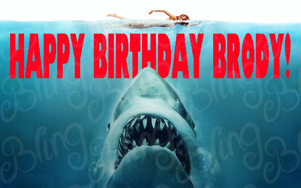 Jaws Inspired Edible Icing Sheet Cake Decor Topper - JAWS1