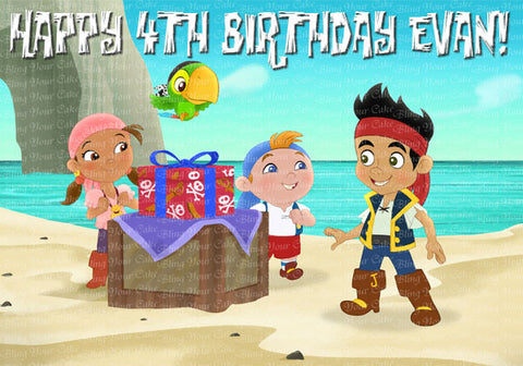 Jake & the Neverland Pirates Edible Icing Sheet Cake Decor Topper - JNP3