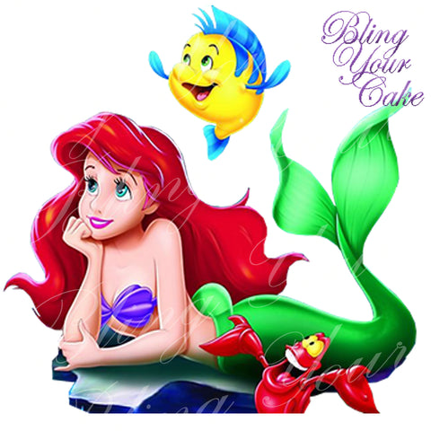 Disney Little Mermaid Ariel Edible Icing Image for Cutout - Great for Stacked Cakes - LM4