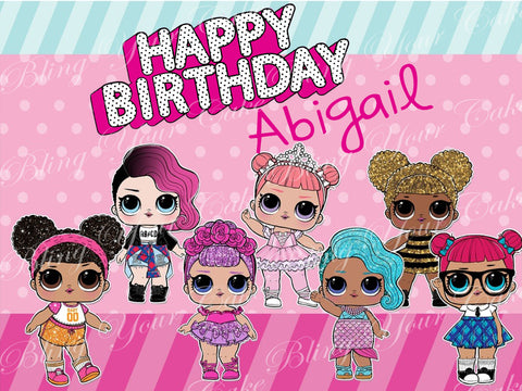 LOL Surprise Dolls Edible Icing Sheet Cake Decor Topper