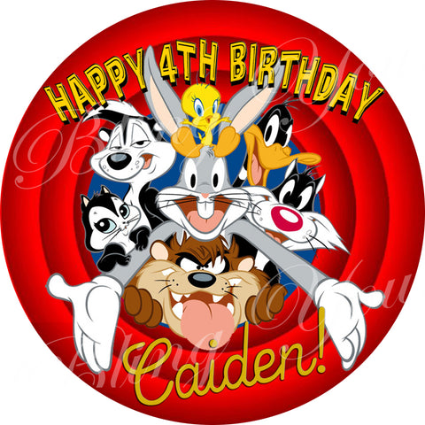Looney Tunes Bugs Bunny & Friends Logo Edible Icing Sheet Cake Decor Topper