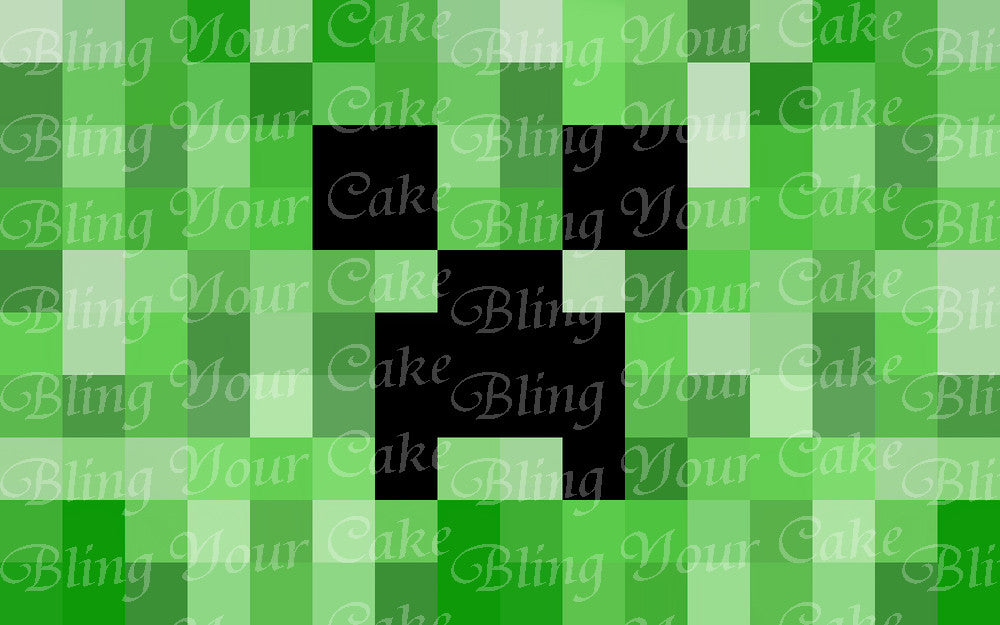 minecraft-creeper-face-edible-icing-sheet-cake-decor-topper-bling-your-cake