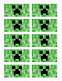 Minecraft Creeper Face Edible Icing Sheet Cake Decor Topper