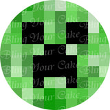 Minecraft Creeper Face Edible Icing Sheet Cake Decor Topper