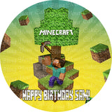 Minecraft Steve Edible Icing Sheet Cake Decor Topper