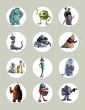 Monsters Inc Character-Inspired Edible Icing Cupcake or Cookie Decor Toppers - MI1