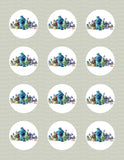 Monsters Inc Inspired Edible Icing Cupcake or Cookie Decor Toppers - MI2