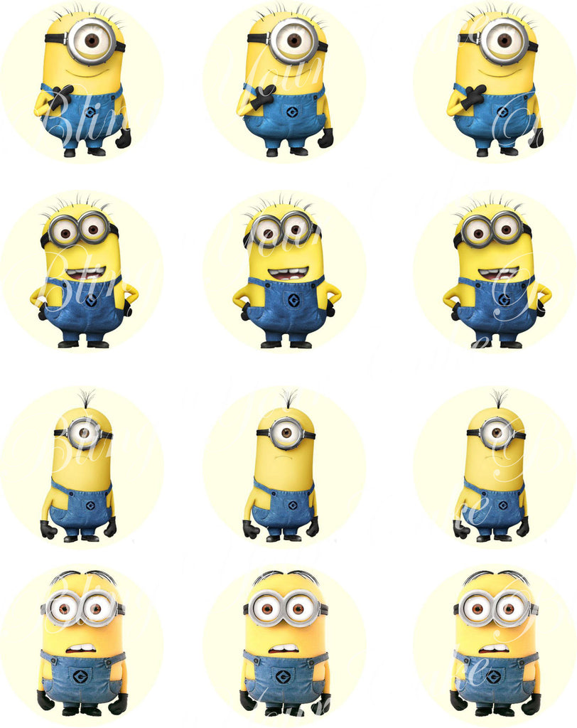 The Minions Inspired Edible Icing Cupcake Decor Toppers - MIN2C