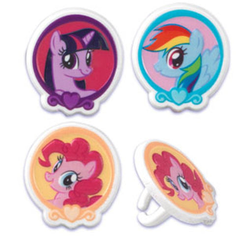24 My Little Pony Cupcake Topper Rings