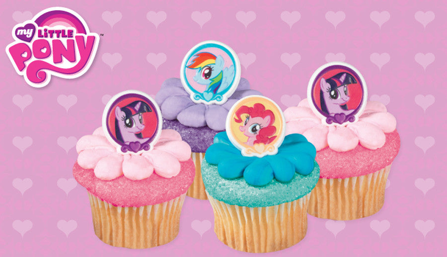 12 My Little Pony Cupcake Topper Rings