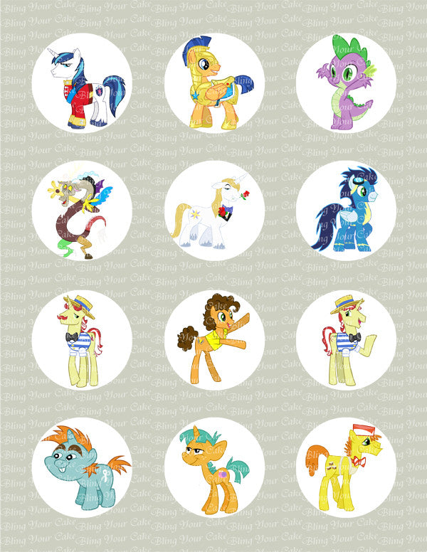 My Little Pony Bronies Male Pony Edible Icing Sheet Cupcake Decor Topper - MLP12C